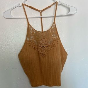 Kohl’s Pretty Little Layers M Crochet-detail Sweater Padded Crop Top